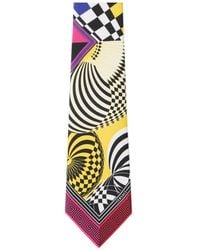 Versace - Pattern Print Twill Tie - Lyst