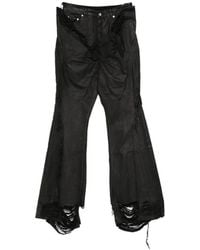 Rick Owens - Frayed Flared Jeans - Lyst