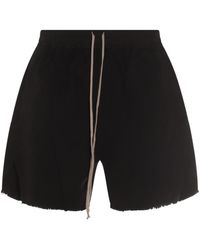 Rick Owens - Frayed-Hem Drawstring Shorts - Lyst