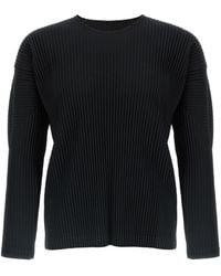 Homme Plissé Issey Miyake - Homme Plissé Issey Miyake Long-Sleeved Crewneck Jumper - Lyst