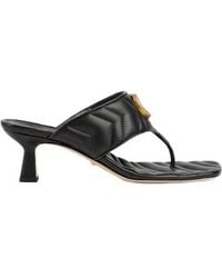 Gucci - Logo Plaque Quilted Thong Sandals - Lyst