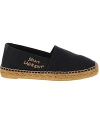 Saint Laurent - Logo Embroidered Slip-On Espadrilles - Lyst