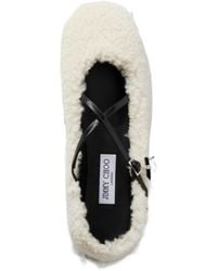 Jimmy Choo - Patent Trimmed Ballet Flats - Lyst