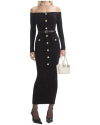 Self-Portrait - Chenille Knit Midi Dress - Lyst
