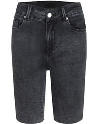 LIU REGALI - Trim Rough Rimmed Riding Denim Shorts - Lyst