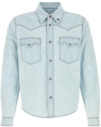 Versace - Button-Up Denim Shirt - Lyst