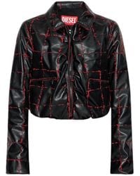 DIESEL - Quilted Grid-Stitched Cropped Jacket - Lyst