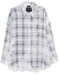 R13 - Shredded Seam Drop Neck Shirt - Lyst