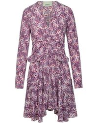Isabel Marant - All-Over Floral Printed Long-Sleeved Dress - Lyst
