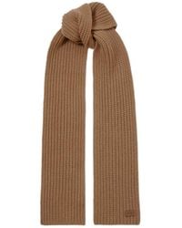 Saint Laurent - Appliquéd Ribbed Cashmere Scarf - Lyst
