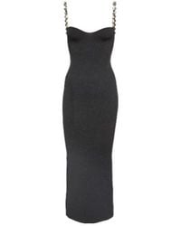 Galvan London - Globe Chain Wave Ribbed-Knit Midi Dress - Lyst