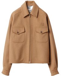 Miu Miu - Bonded Camel Hair Blouson Jacket - Lyst