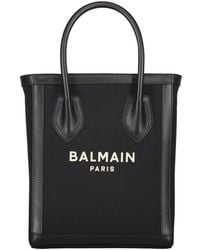Balmain - Logo Lettering Strapped Tote Bag - Lyst