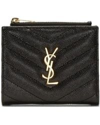 Saint Laurent - Monogram Zipped Bi-Fold Wallet - Lyst