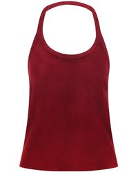 Stouls - Cherry Open-Back Suede Halterneck Tank - Lyst