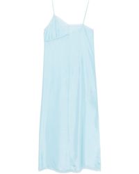 MM6 by Maison Margiela - Asymmetric Silk Maxi Dress - Lyst