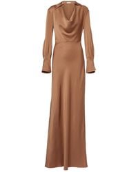 Jonathan Simkhai - Adelle Draped Satin Gown - Lyst