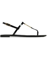 Saint Laurent - Cassandra Logo Plaque Sandals - Lyst