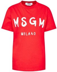 MSGM - Logo Details T-Shirt - Lyst