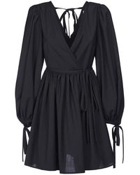 MSGM - Long-Sleeve Wrap Dress - Lyst