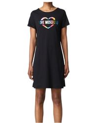 Moschino - Round Neck Short-Sleeved Dress - Lyst