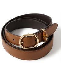 Gucci - Oval Buckle Thin Belt - Lyst