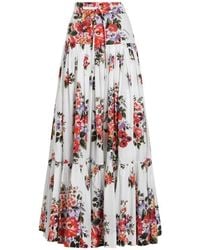 Dolce & Gabbana - Flower Print Long Skirt - Lyst