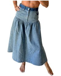 Ganni - Panelled Stretch Skirt - Lyst