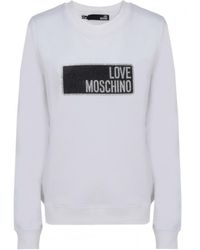 Moschino - Logo-Print Cotton Sweatshirt - Lyst
