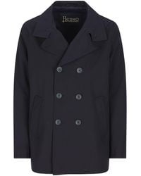 Herno - Double-Breasted Long-Sleeved Jacket - Lyst