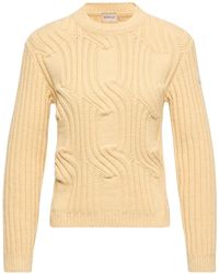 Moncler - Chain Knit Cotton Blend Sweater - Lyst