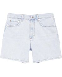 Anine Bing - Delaney Frayed-Edge Denim Shorts - Lyst