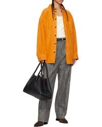 Bottega Veneta - Melange Viscose And Silk Trousers - Lyst