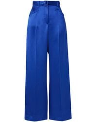 Gabriela Hearst - Norman Belted Silk-Satin Straight-Leg Pants - Lyst
