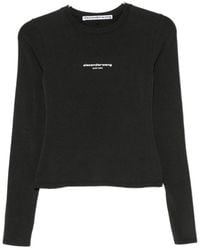 Alexander Wang - Fitted Ls T-Shirt W/ Logo Print - Lyst