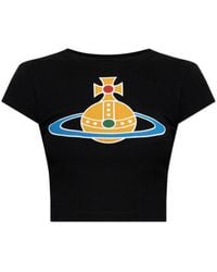 Vivienne Westwood - Logo Printed Ribbed T-Shirt - Lyst