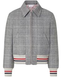 Thom Browne - Windowpane Houndstooth Zipped Tweed Jacket - Lyst