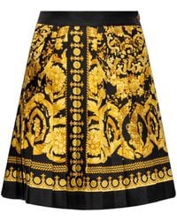 Versace - Barocco Print High-Waisted Silk Skirt, Brand Size 40 Us - Lyst
