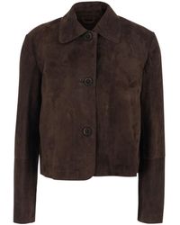 Arma - Emy Cropped Suede Jacket - Lyst