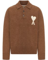 Ami Paris - Long-Sleeved Polo Sweater - Lyst