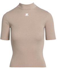 Courreges - Courrèges Reedition Short-Sleeved Ribbed Jumper - Lyst