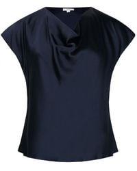 Vince - Satin Cowl-Neck Blouse - Lyst