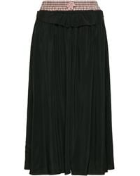 Maison Margiela - Panelled Pleated Midi Skirt - Lyst