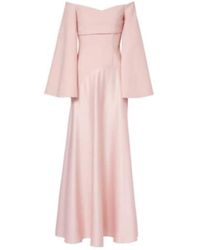 Solace London - Rina Off-Shoulder Crepe And Satin Gown - Lyst