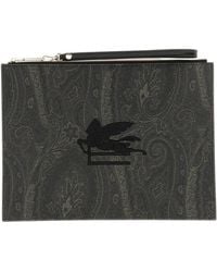 Etro - Paisley Jacquard Zipped Clutch Bag - Lyst