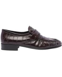 The Row - Ruched-Detailed Almond Toe Loafers - Lyst