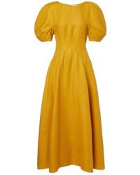 Gabriela Hearst - Ranya Puff-Sleeve Linen Twill Maxi Dress - Lyst