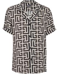 Balmain - Pyjama Shirt With Monogrammed Print - Lyst
