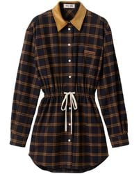 Miu Miu - Checked Flannel Dress - Lyst