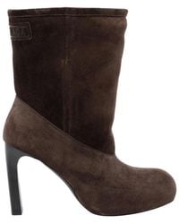 Balenciaga - Logo Patch Heeled Fargo Boots - Lyst